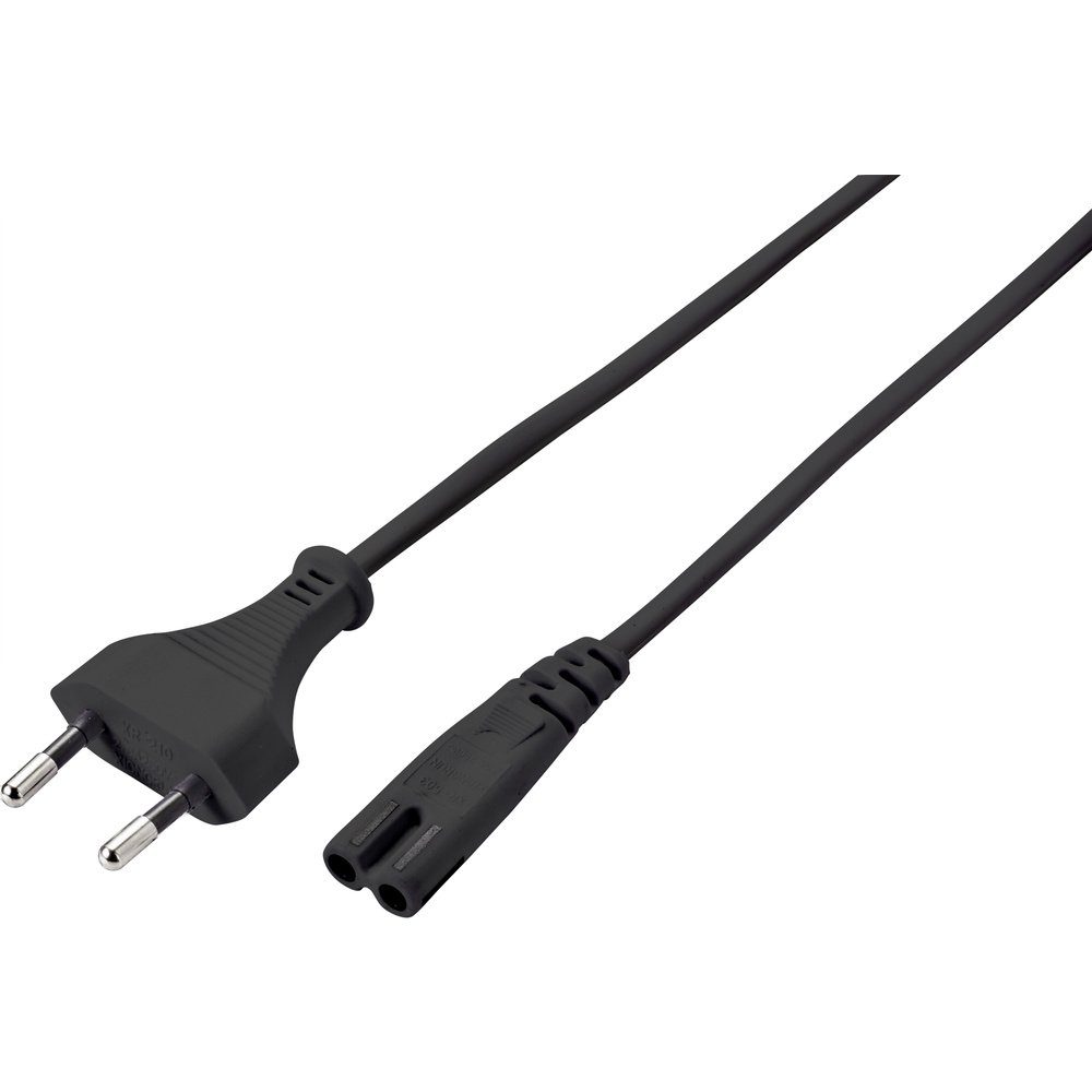 Netzkabel Sygonix Schwarz 5.00 SY-5043508 (5.00 cm) Elektro-Kabel, Strom Sygonix m