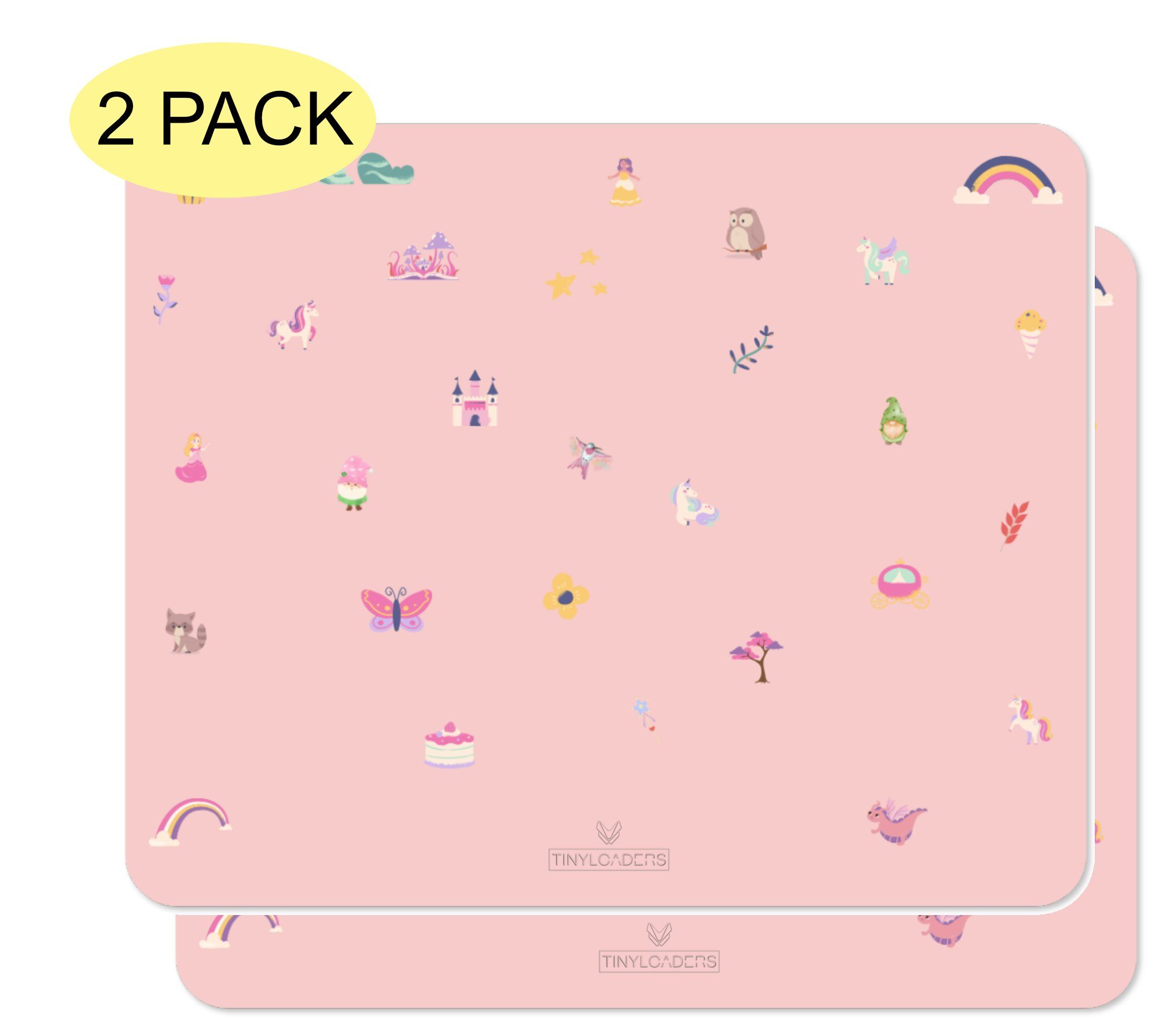 Platzset, XL Platzmatte, Platzdeckchen, Tischset, Placemat, Unterlage 65 x 50 cm, TINYLOADERS, (Spar-Set, 2 Tischsets), Weiches Vinyl, ideal als Kinderunterlage zum Essen Backen oder Basteln