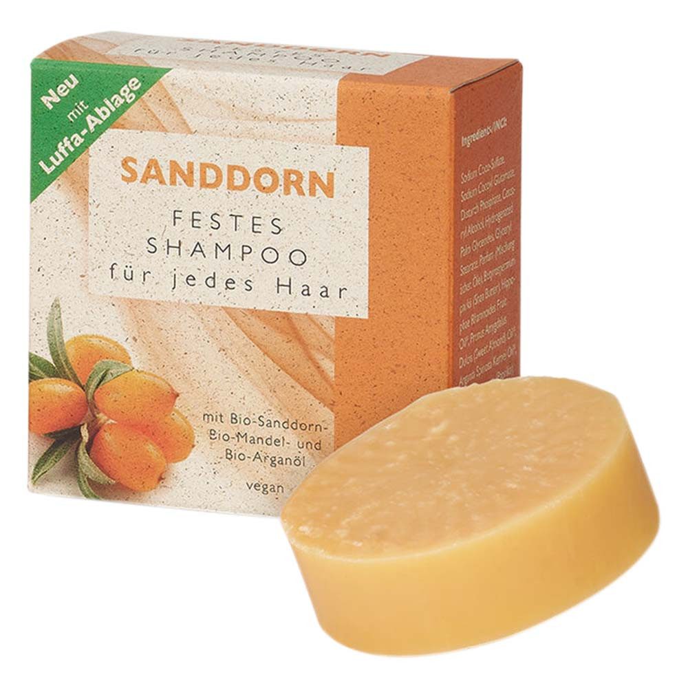 Alva Haarseife Sanddorn - Festes Shampoo 60g