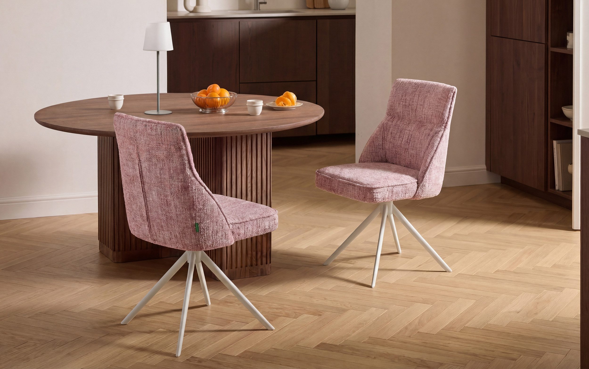 DUBI Möbel Polsterstuhl MIRELA, 360° drehbar mit Rückholfunktion 2er-Set