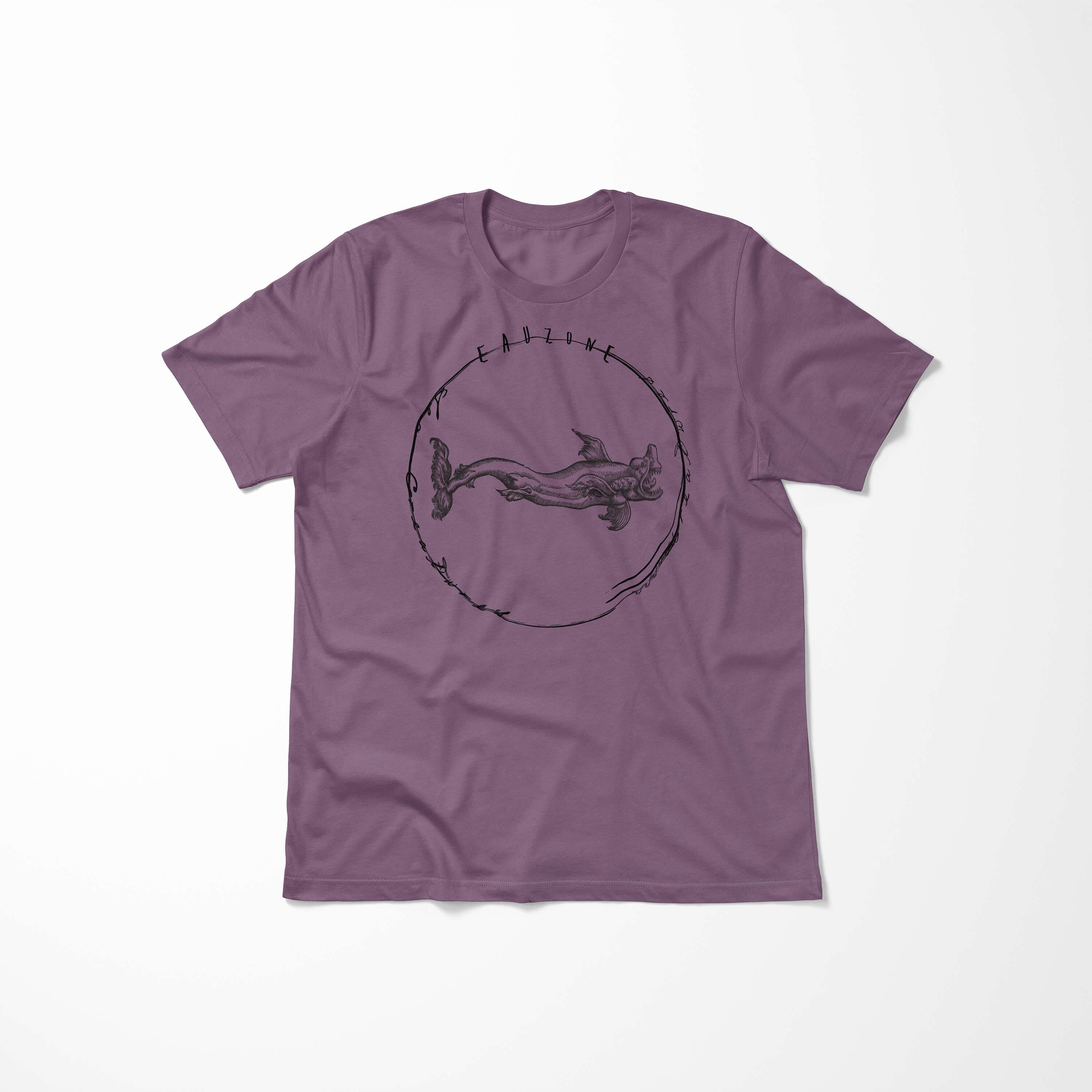 Art Serie: - T-Shirt T-Shirt und Schnitt / Fische feine Struktur Sea Creatures, Shiraz sportlicher Sea 064 Tiefsee Sinus