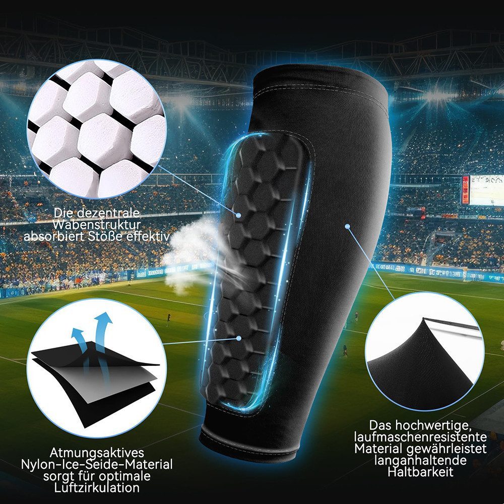 FOUORTUNATE-BEE Fußball Schienbeinschoner Fußball-Beinschützer Schienbeinschützer Sport-Wadenschutz (Doppelnähten, leichtes Design, langlebig, Schutz für Traini – Bild 2 von 5