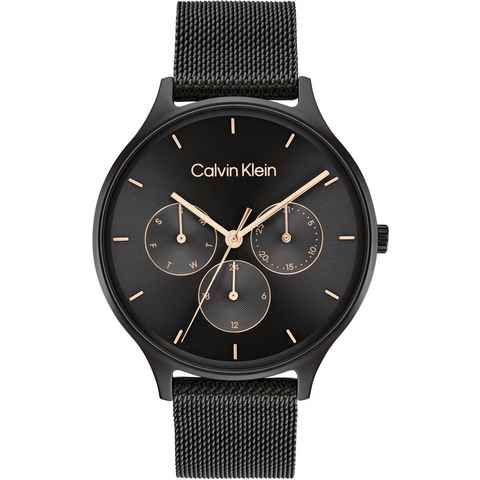 Calvin Klein Multifunktionsuhr Timeless Multifunction, 25200105, Quarzuhr, Armbanduhr, Damenuhr, Datum, IP-Beschichtung