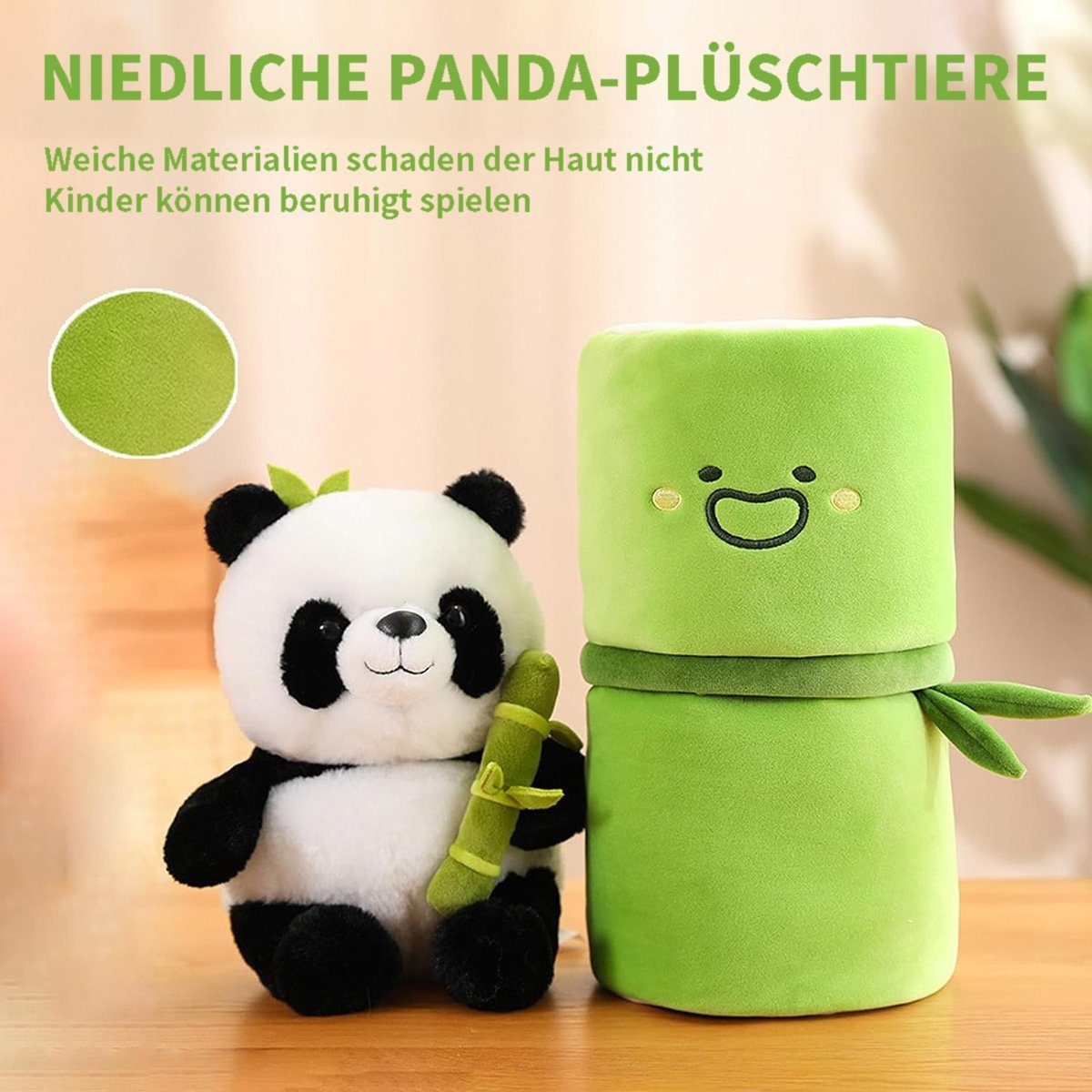 Plüschspielzeug götäzer aus Bambus, Plüsch-Bambus-Panda-Kissen Weiches Fellkissen