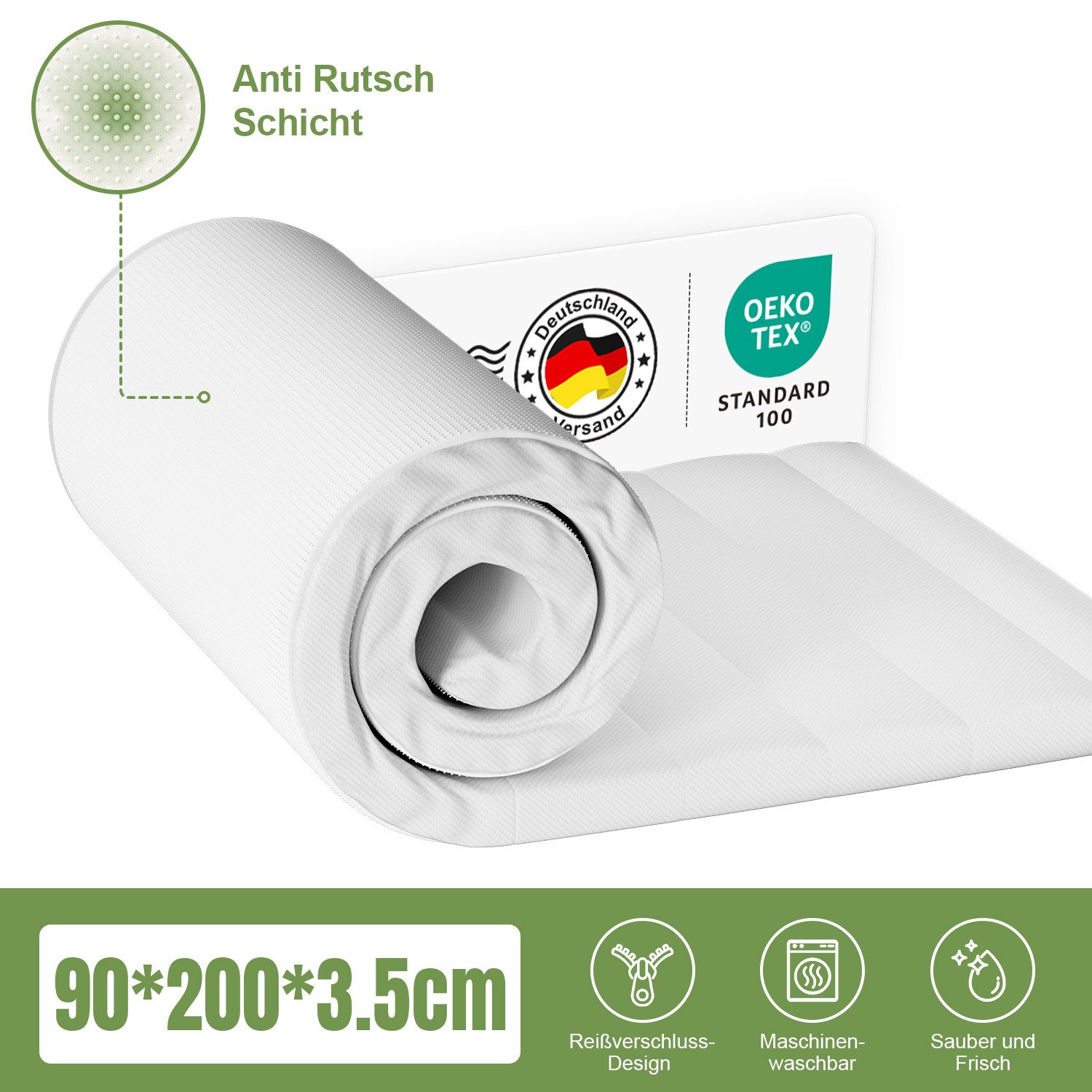 Lexzurn, Topper Topper 90x200 cm, Matratzentopper günstig online kaufen