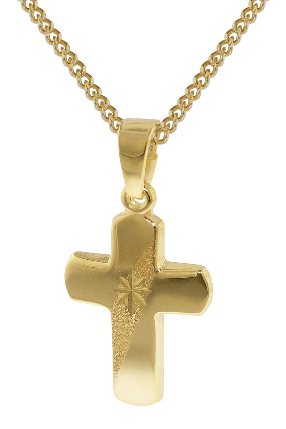 trendor Panzerkette Kreuz-Anhänger für Gold 333 an Kette