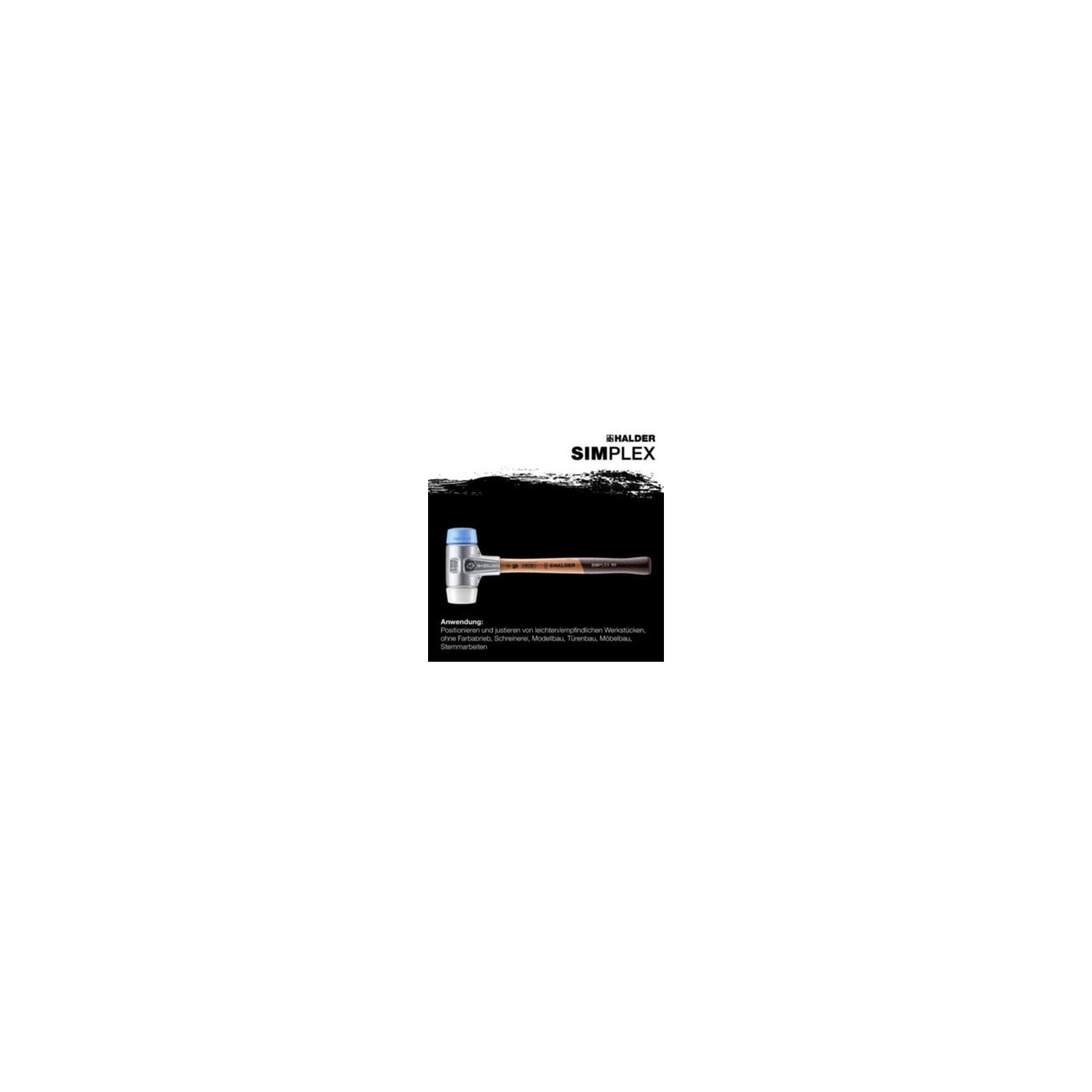 HALDER Hammer Halder Schonhammer SIMPLEX L.300mm Kopf-D.30mm HO Superplast.weiß/TPE-