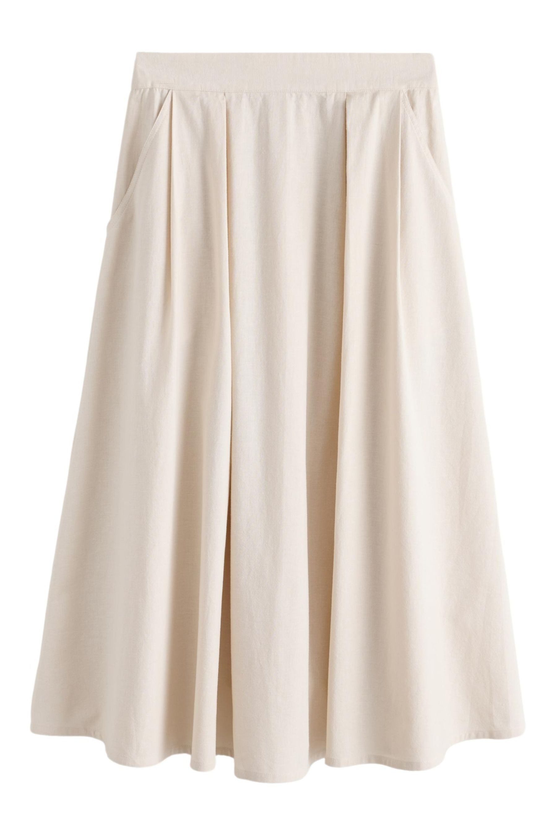 LAURA ASHLEY Midirock Laura Ashley plissierter Midirock aus Leinengmix (1-tlg)