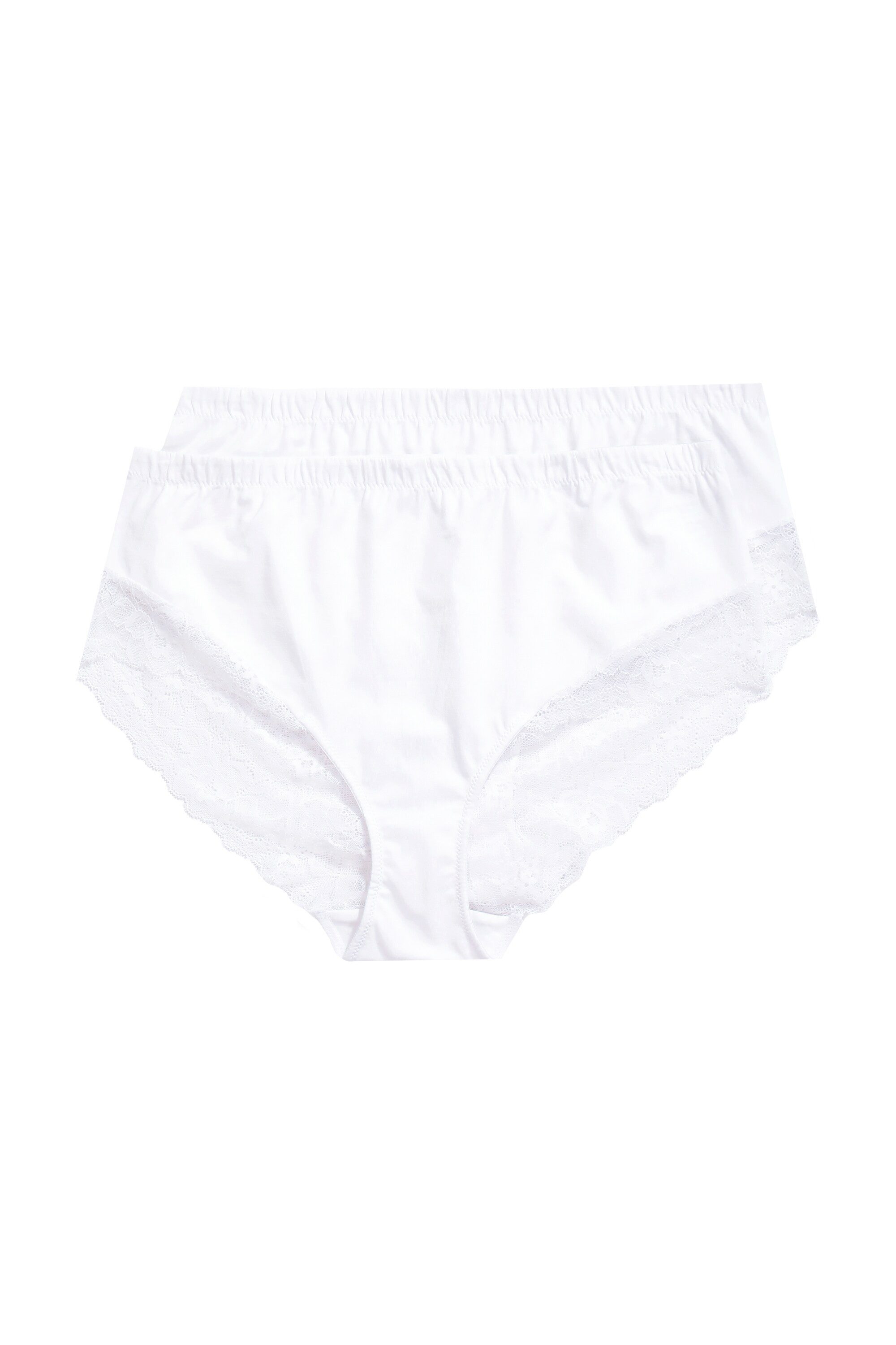 Ulla Popken Slip Midislips 2er-Pack seitlicher Spitzeneinsatz