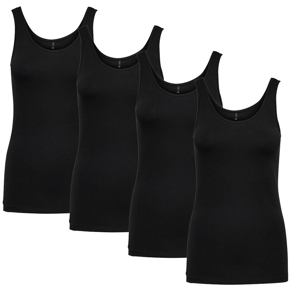 ONLY Ripptanktop Damen Top Live Love (4er-Pack, Set 4-tlg)