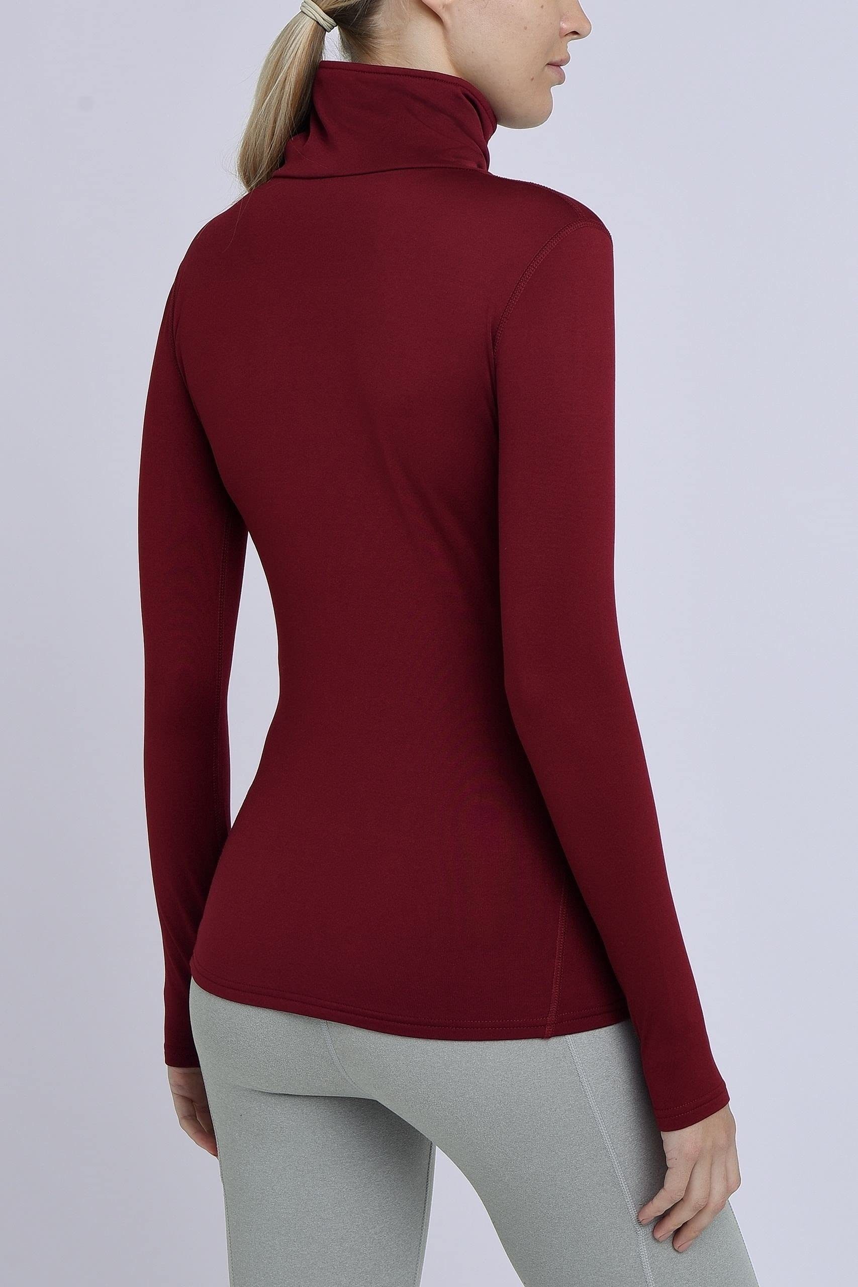 TCA Trainingsshirt TCA Damen Winter Laufshirt mit Reißverschluss - Cabernet günstig online kaufen