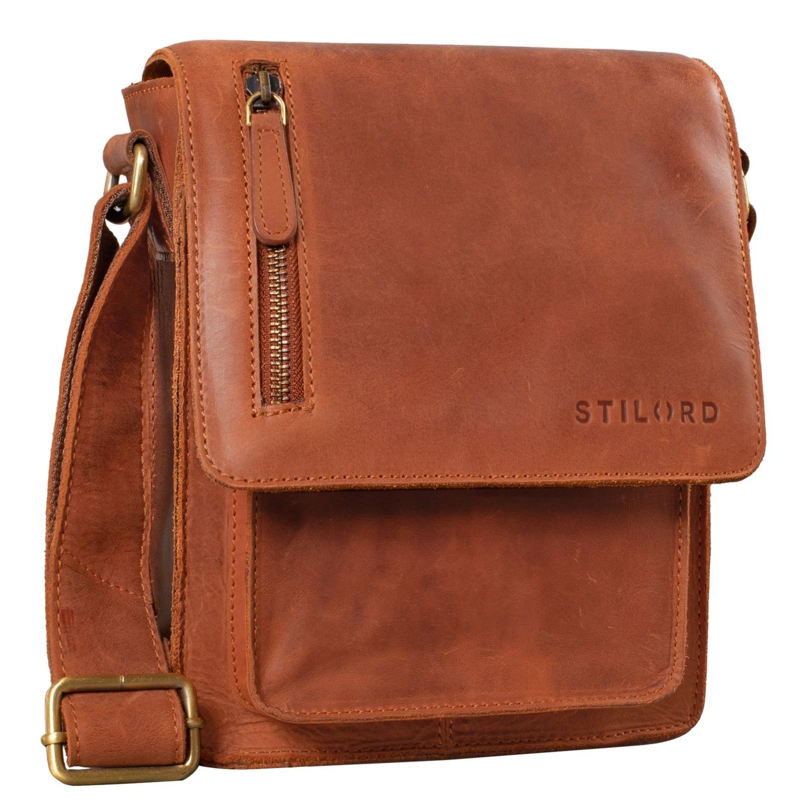 STILORD Messenger Bag "Finn" kleine Umhängetasche Herren andorra - braun