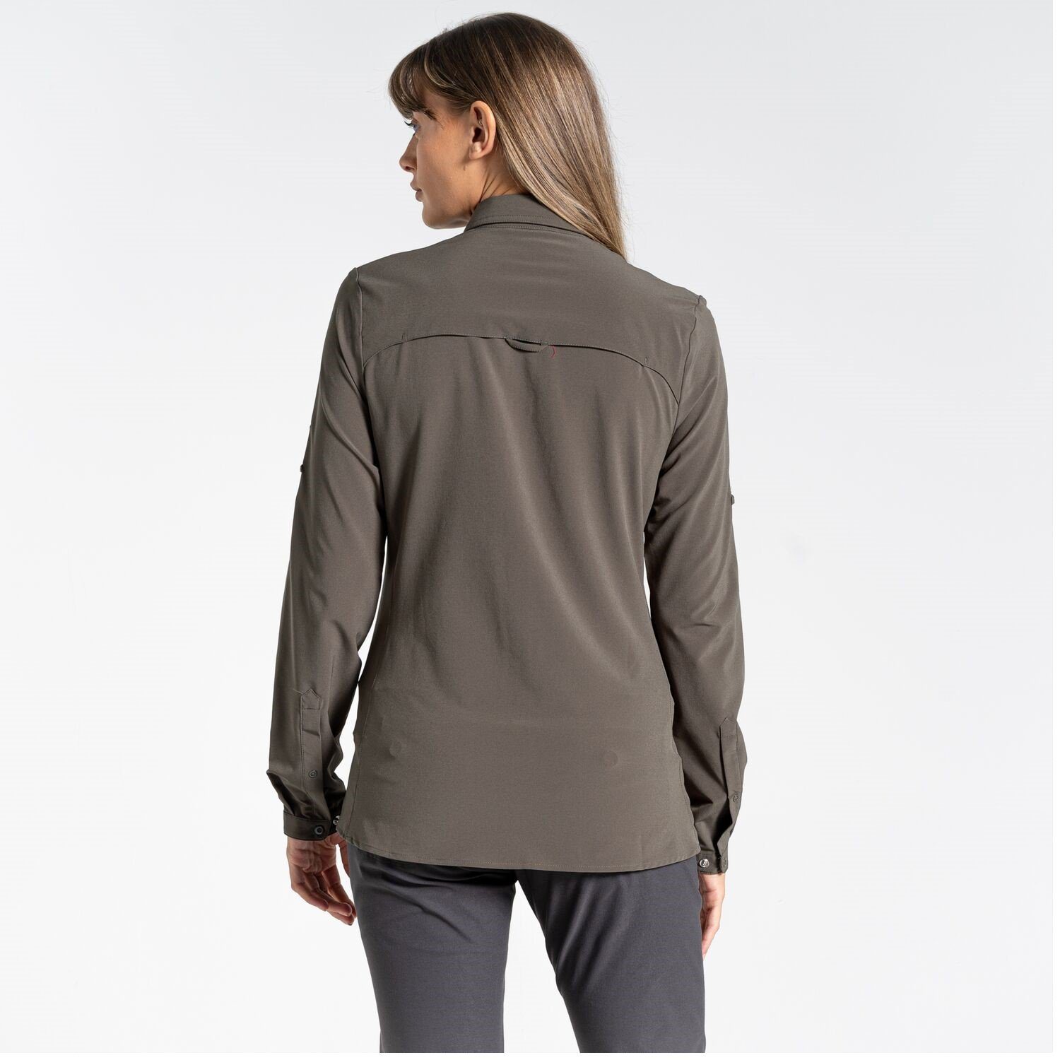 Craghoppers Funktionshemd NosiLife Hemd Pro für Insektenabweisend Damen Khaki LS Mid