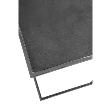 Fink Beistelltisch Beistelltisch DIJON - schwarz/silber - Aluminium/Edelstahl - H.56cm (Edelstahlgestell mit Aluminiumplatte, Edelstahlgestell mit Aluminiumplatte), nicht lebensmittelgeeignet - nicht outdoorgeeignet