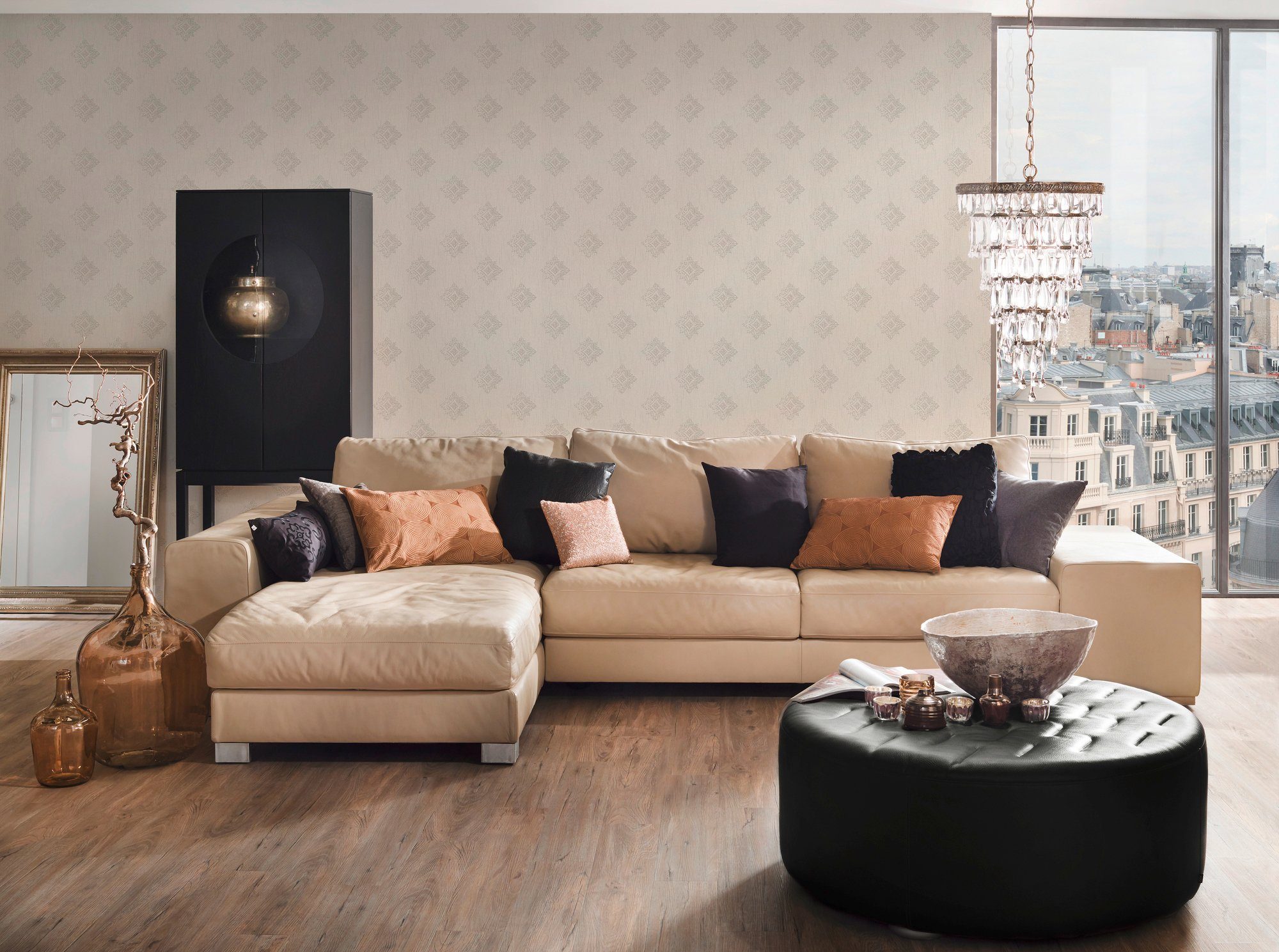 Architects Paper Textiltapete Tessuto, leicht strukturiert, Barock, gemustert, ornamental, Tapete Barock Tapeten Wohnzimmer Schlafzimmer Küche modern Design Büro