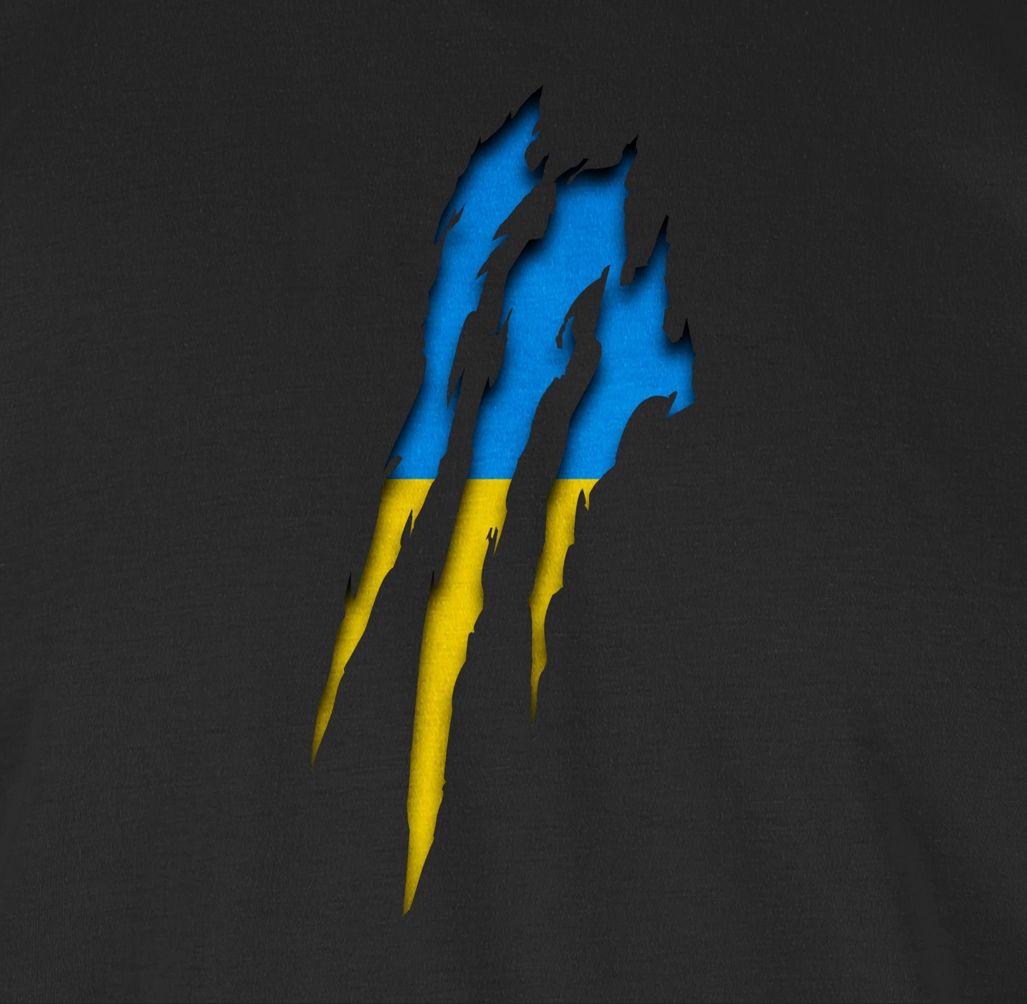 Krallenspuren Schwarz 1 T-Shirt Wappen Shirtracer Ukraine Länder