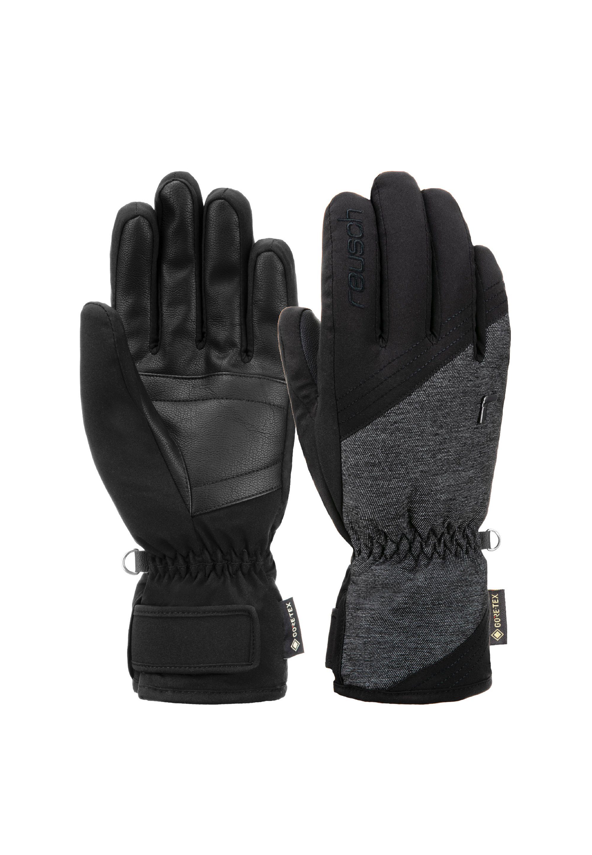 Reusch Skihandschuhe Susan GORE-TEX mit wasserdichter Membran schwarz-meliert | Handschuhe