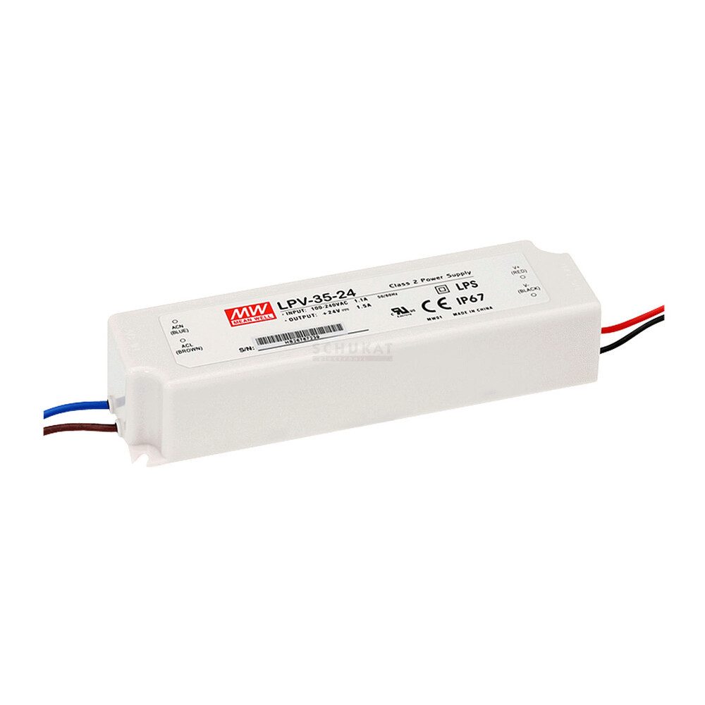 "LPV-35-15" 15V, Einbau, 35W, Niedervolt, IP67 LED Trafo