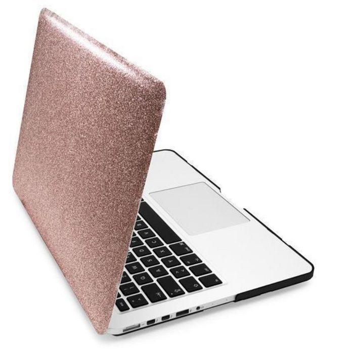 MyGadget Laptop-Hülle Hardcase Hülle Glitzer Case Schutzhülle Cover MyGadget Hülle Hard Case [Glitzer] - für Apple MacBook Pro Retina 13" (2012 - 2016 Mitte) A1502 / A1425 - Schutzhülle Hartschalen Plastik Cover - Rosé