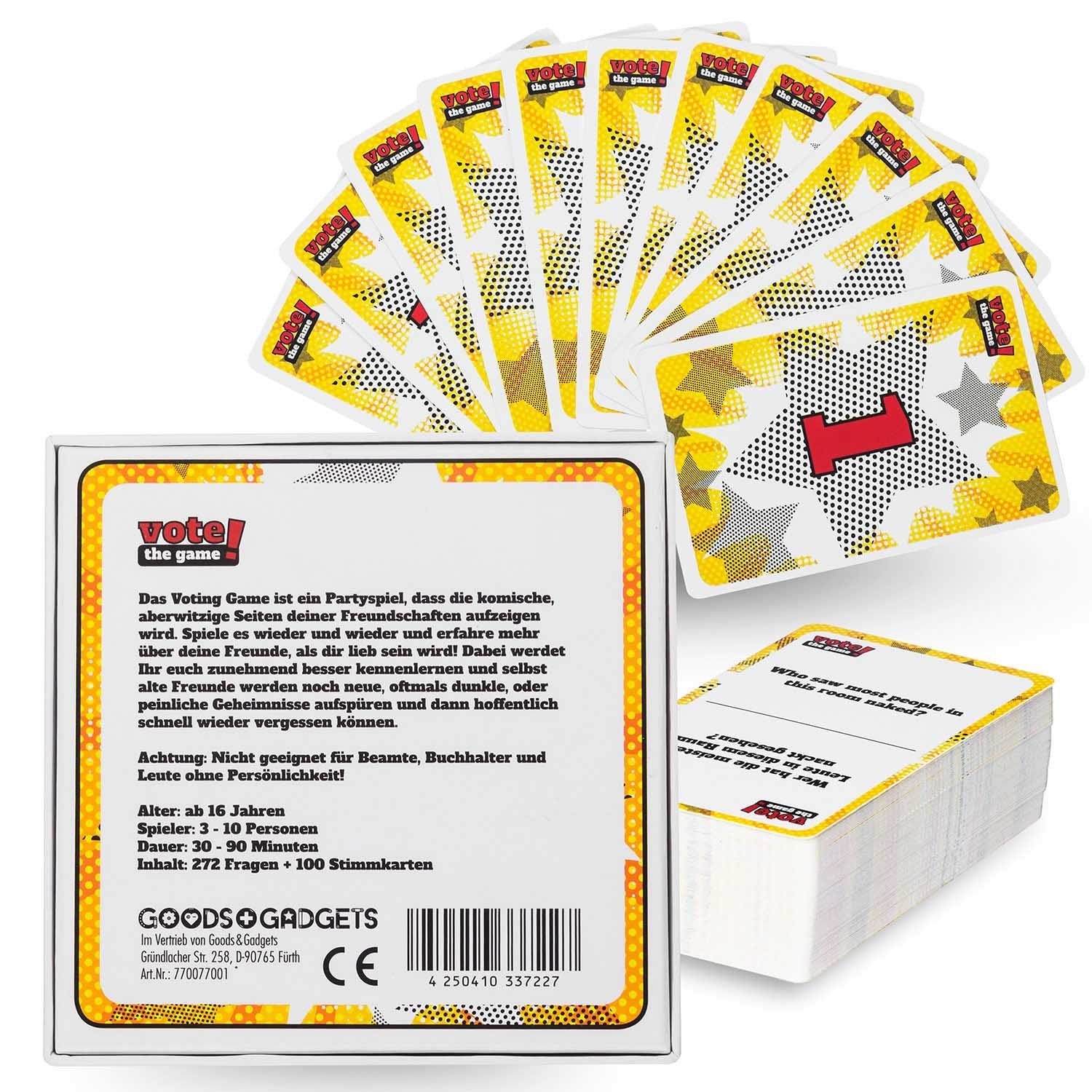 Goods+Gadgets Spiel The Voting Game – Personality Partyspiel, soziales & Gruppenspiel, The Voting Game Partyspiel, Lerne Deine Freunde Besser kennen!