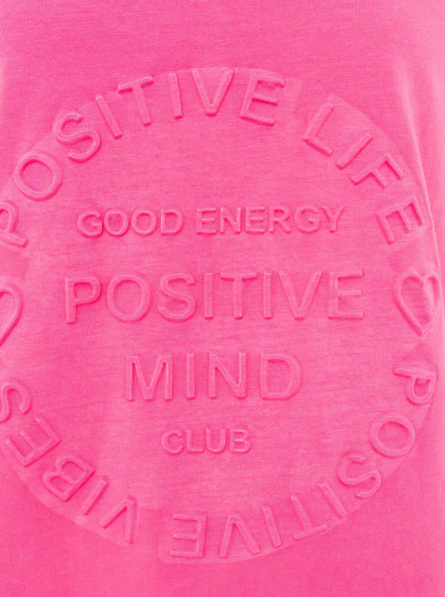 Zwillingsherz Kurzarmshirt "Positive Mind" V-Ausschnitt, Kurzarm, hinten etwas länger, Baumwollmischung – Bild 5 von 5