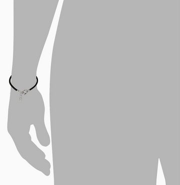 SilberDream Silberarmband SilberDream Nappa Leder Armband schwarz (Armband), Armbänder für Damen, Herren aus 925 Sterling Silber, Farbe: schwarz