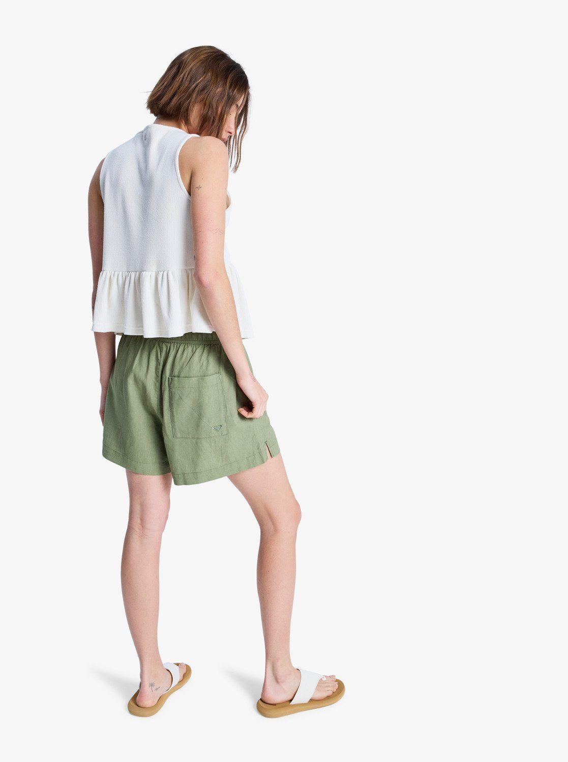 Roxy Shorts LEKEITIO BREAK MID für den Alltag, sportlicher Stil, aus Leinen und Viskose