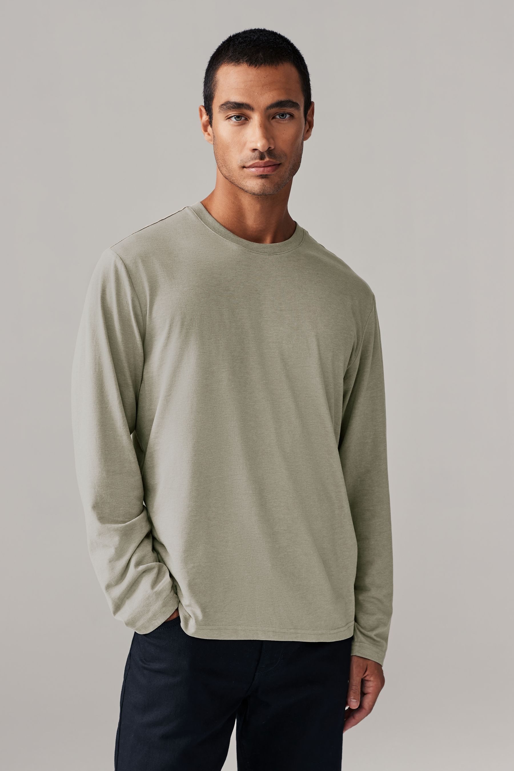 Next Langarmshirt Rundhalsshirt – Regular Fit (1-tlg)