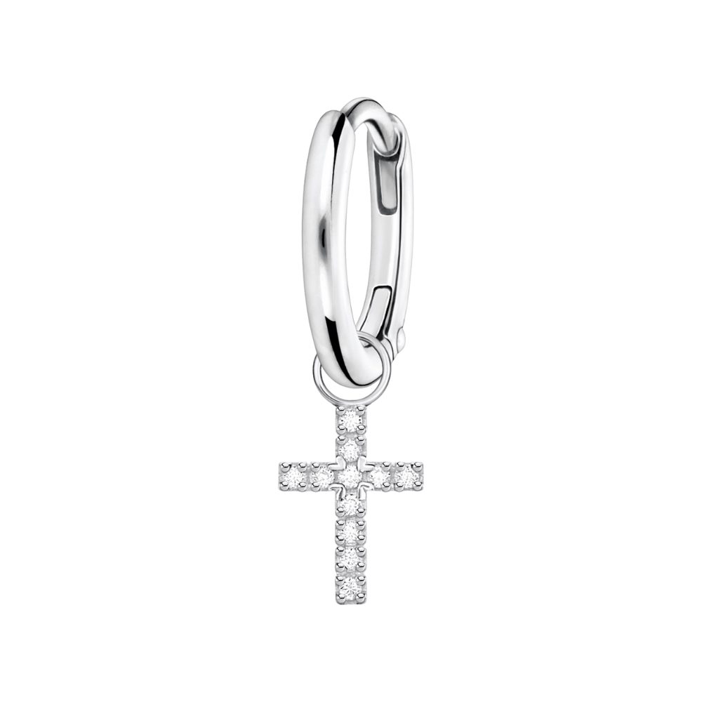 THOMAS SABO Single-Creole CR709-051-14, Zirkonia, Kreuz, Glauben, Religion