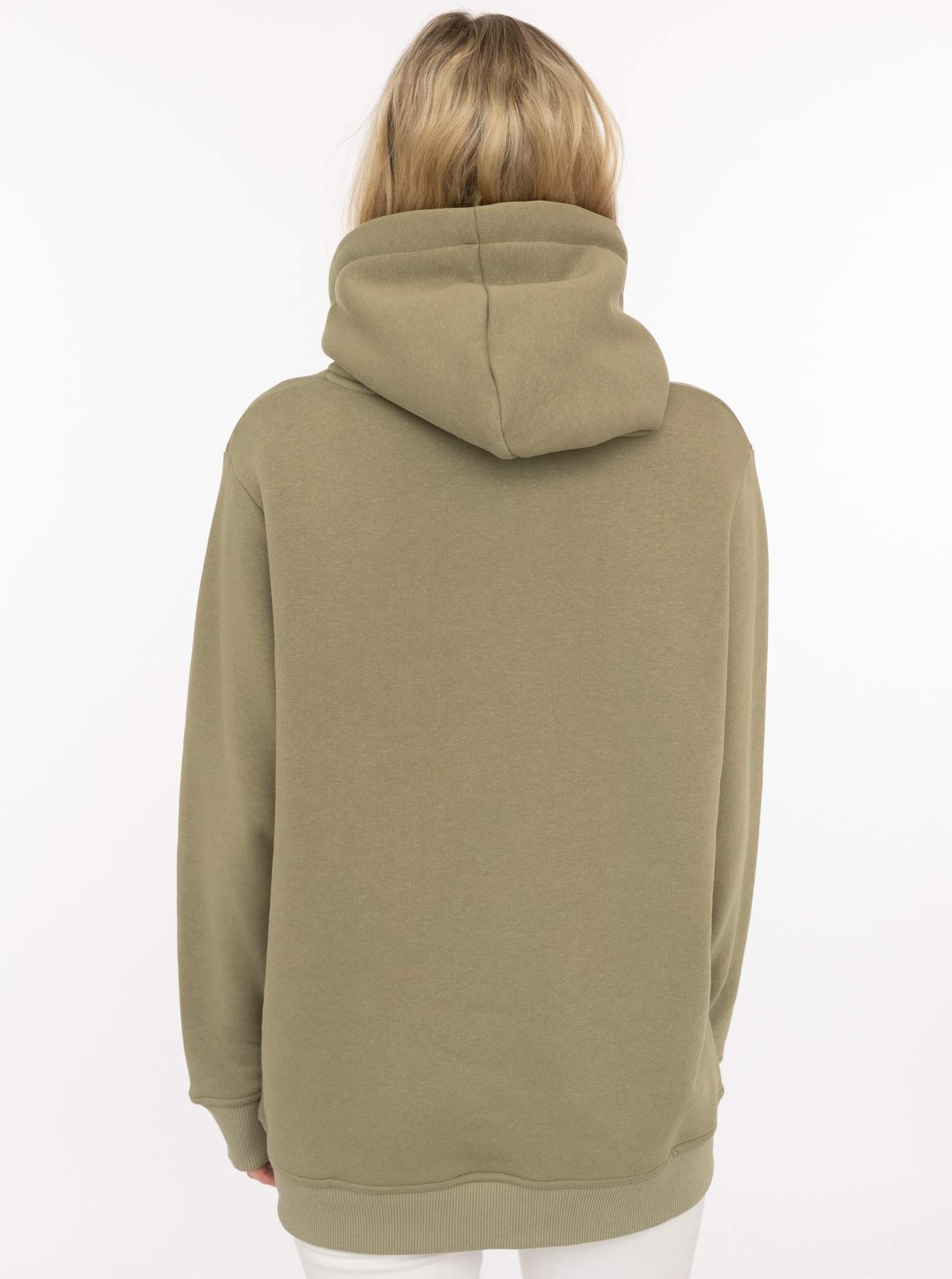 Zwillingsherz Hoodie "happy" großer „Happy“ Print, Kapuze mit Kordel, elastische Bündchen