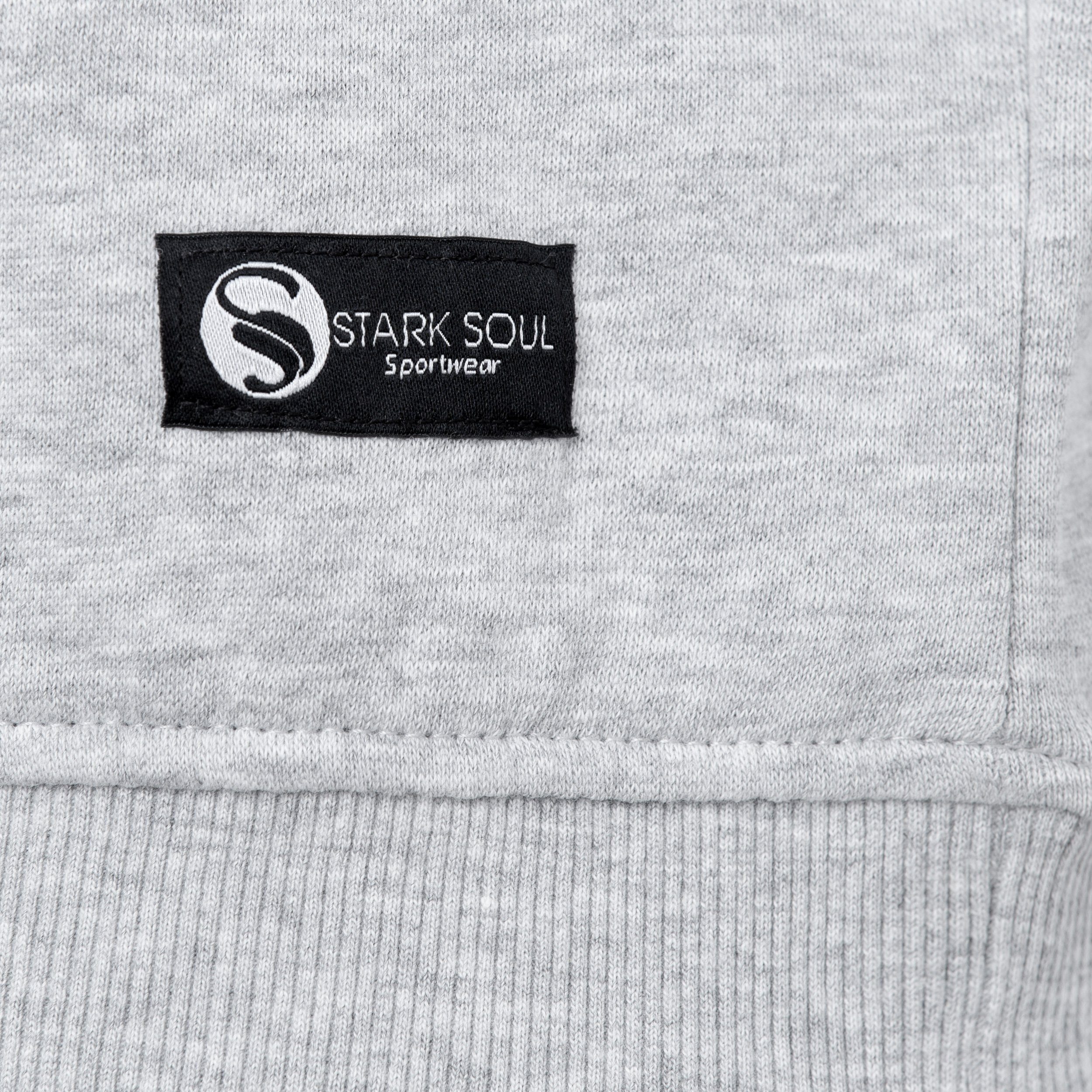 Stark Soul® Sweatshirt Stark "College" Unisex Grau-Melange Sweatshirt Rundhals-Sweater Soul