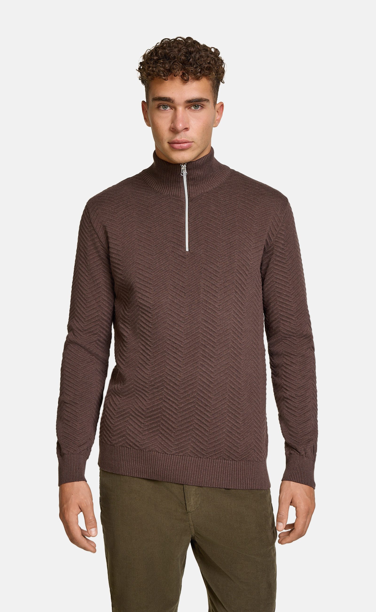 Kronstadt Strickpullover Herren KSCarlo Half-Zip Pullover Herrenpullover Half-Zip Feinstrickpullover
