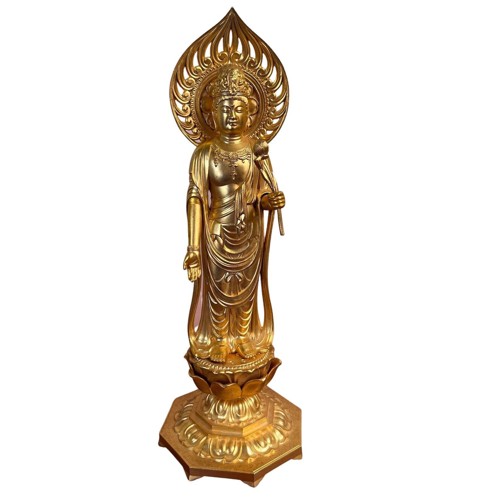 Asien LifeStyle Buddhafigur Gold Buddha Figur Gusseisen Taiwan