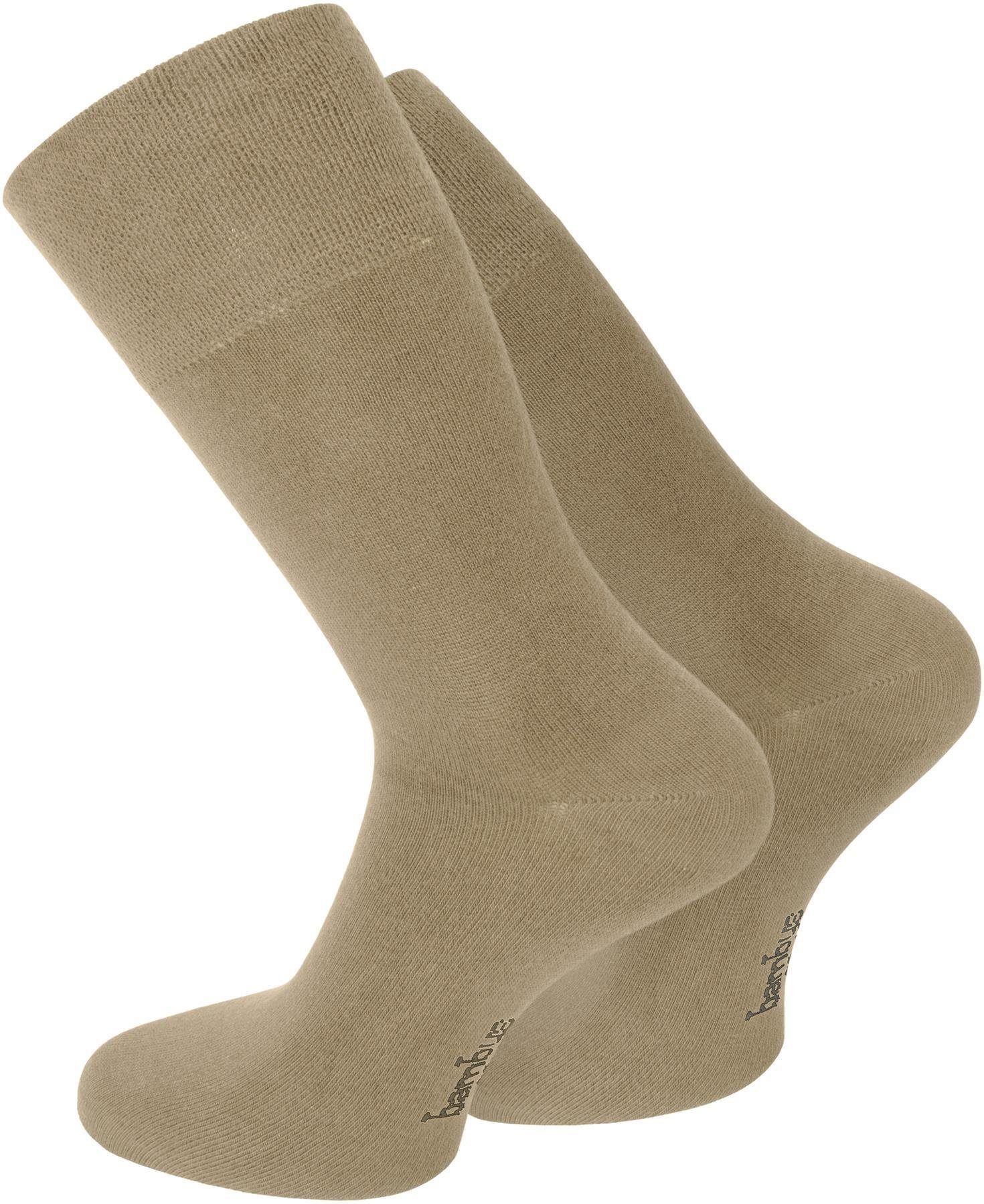 normani Basicsocken 6 Paar Gesundheitssocken (6er-Set, durch Viskose Beige 6 seidenweich Paar) Classic