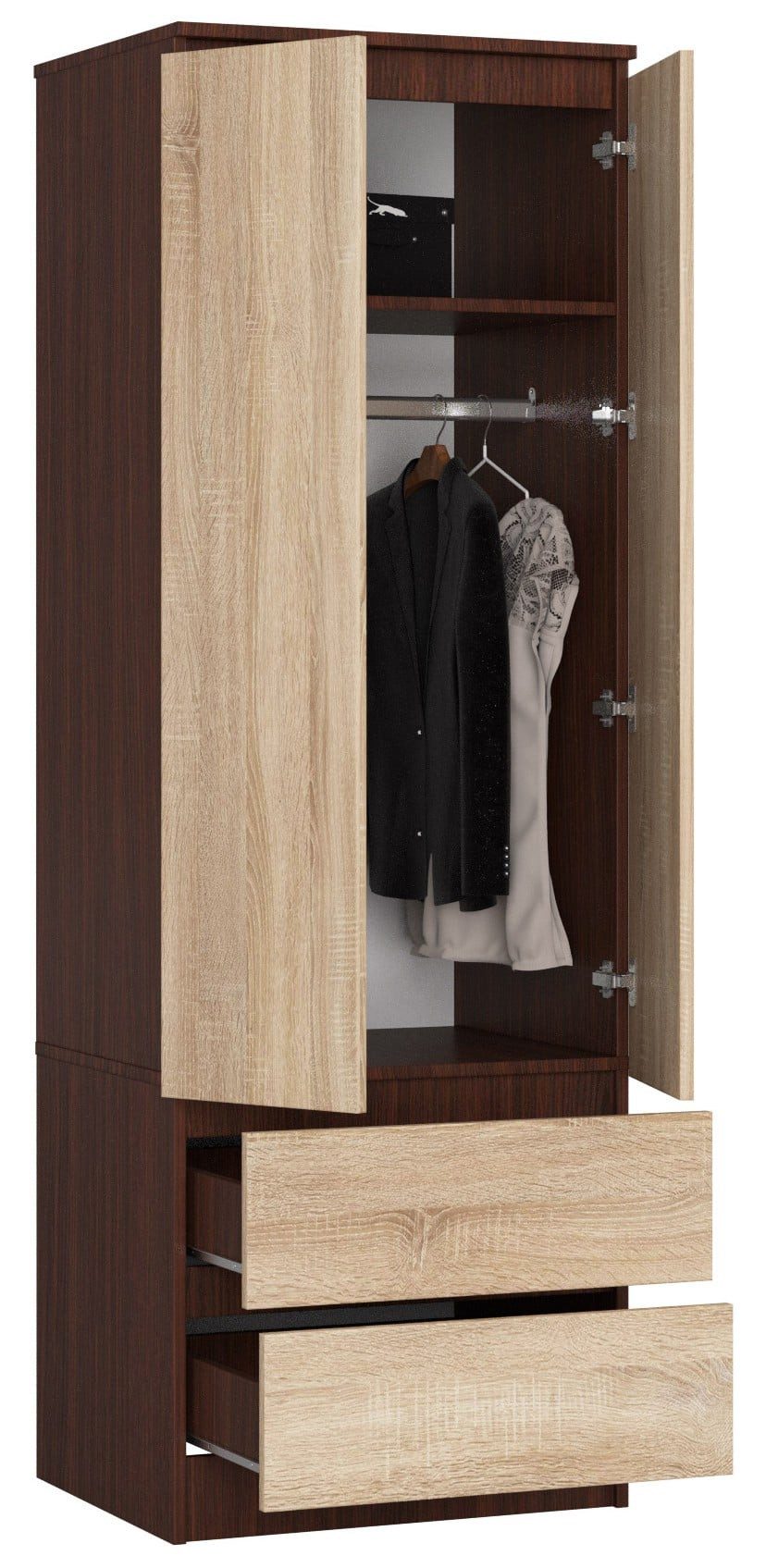Raumhirsch Furniture Kleiderschrank Moderner Kleiderschrank - Zeitloses Design - Schlafzimmerschrank (viele Farbvarianten - Maße: 60 x 180 x 51 cm) - Hochwertig & stabil
