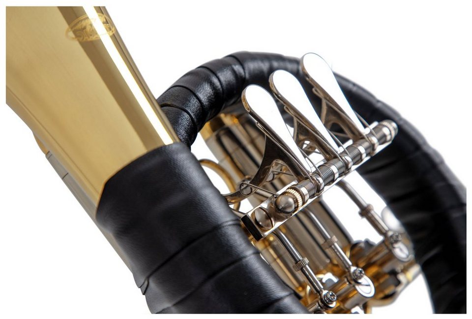 Classic Cantabile Signaltrompete Bb Posthorn - Hochwertiges Ventil Jagdhorn  - Fürst Pless Horn - Schallbecher 125mm, 11,5mm Bohrung - inkl. Mundstück &  Tasche