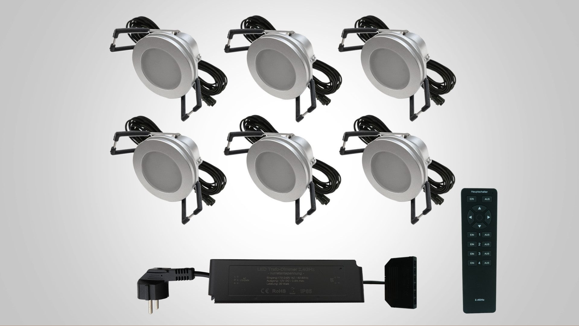 LIGHTVISION LED Deckenspots Designer Moon-Spot Deckenspots Komplettset 6er