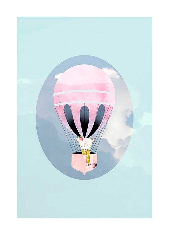 Komar Bild Happy Balloon Green, Figuren (1 St), Wandbild zur Dekoration - ohne Rahmen
