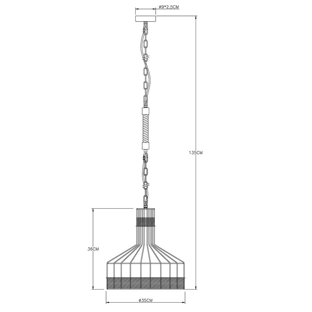 nicht Pendellampe Hanfseil Leuchtmittel Wohnzimmer inklusive, etc-shop Deckenlampe Hängeleuchte Pendelleuchte,