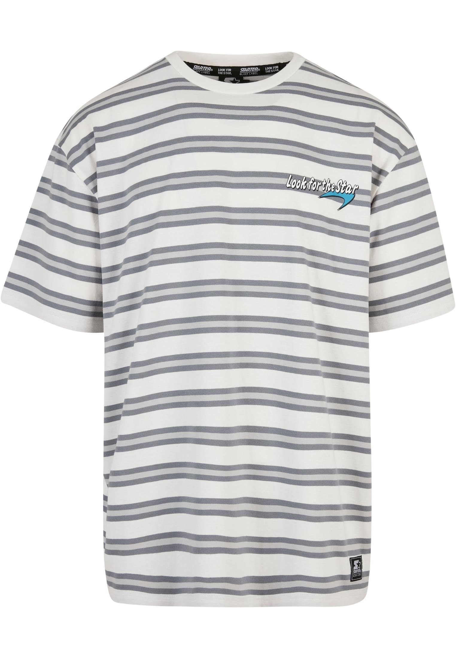 Starter Black Label T-Shirt Herren Starter Look for the Star Striped Oversize Tee (1-tlg) palewht/heavymetal/l.asphalt