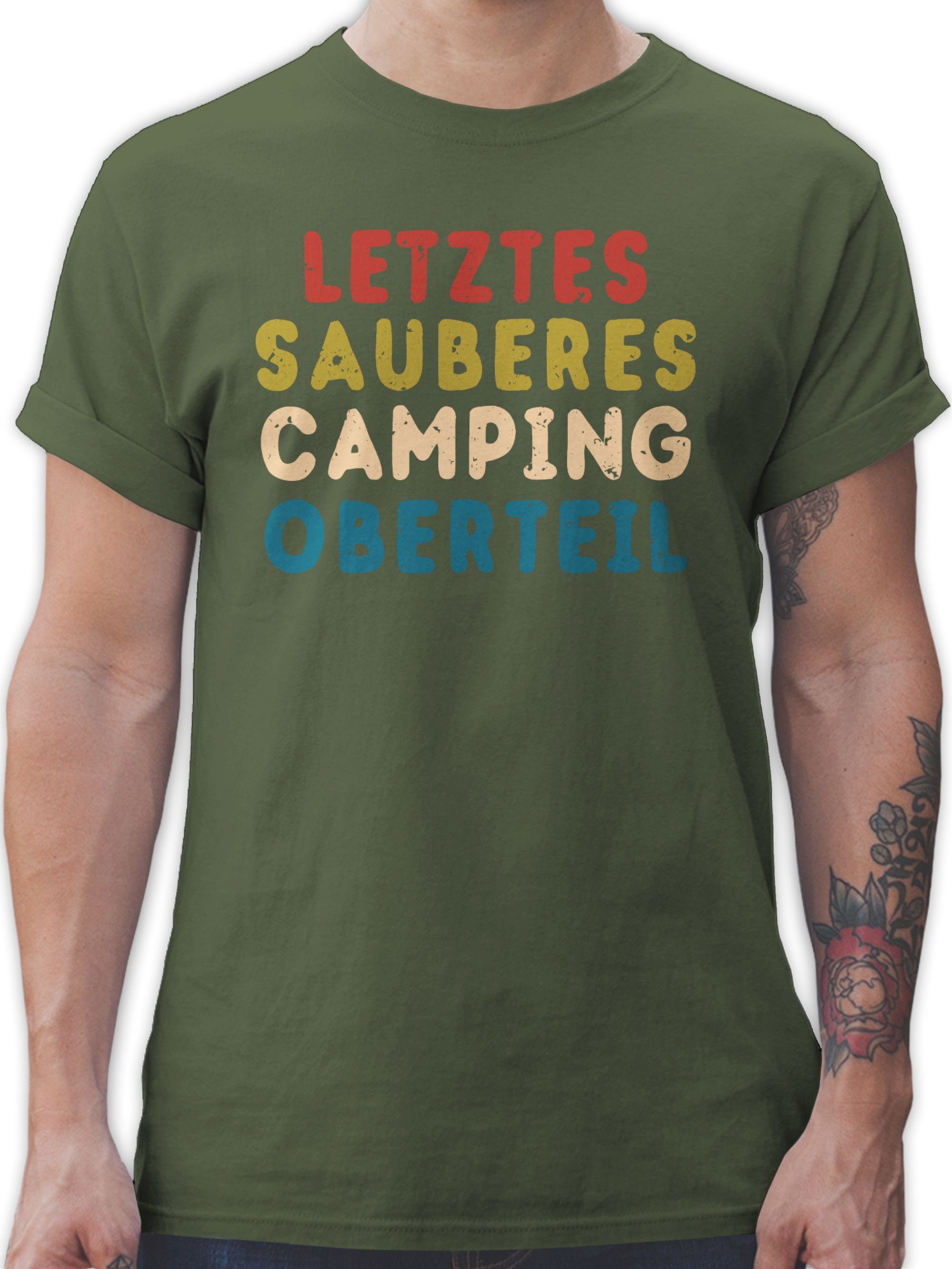 T-Shirt Letztes 03 Sprüche Oberteil Army Statement sauberes Shirtracer Camping Grün