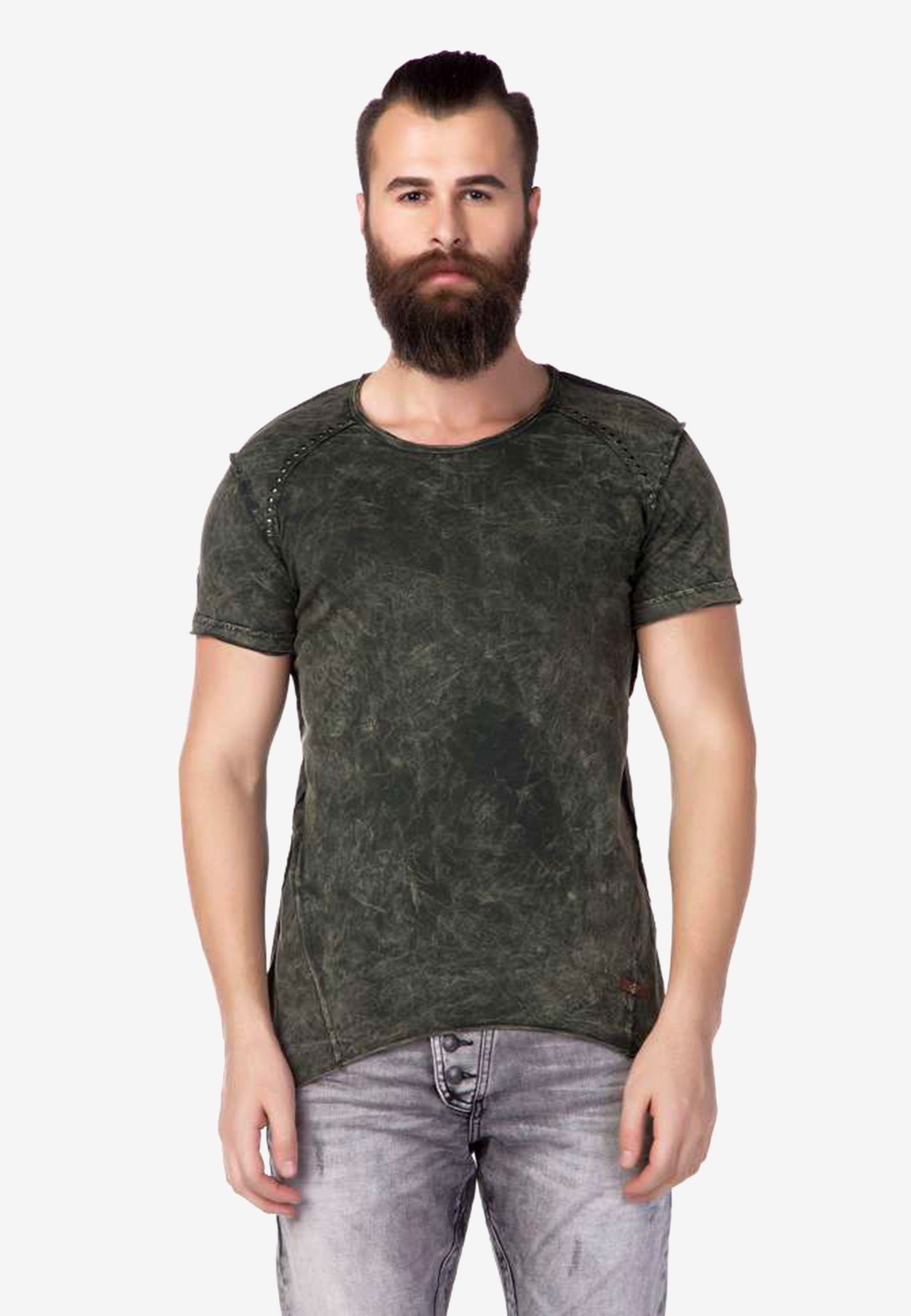 Cipo & Baxx T-Shirt mit tollem Print khaki