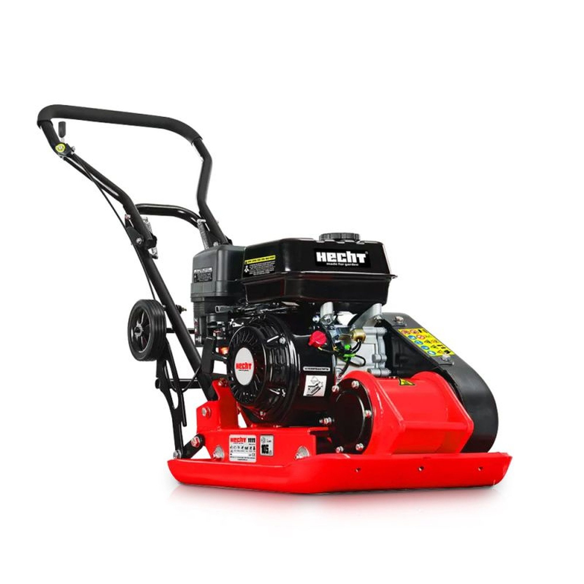 Hecht Rüttelplatte 1111, max. 5500 vpm, (LxB) 37x530 cm, 530x370mm, 3600 U/min, Gummischutzmatte, Transporträder