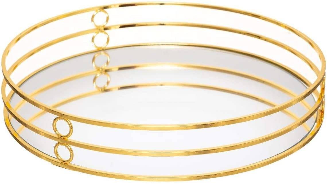 Atmosphera Créateur d'intérieur Dekoobjekt Spiegel-Tablett FEEL, 2 Stück, golden (Deko-Objekt, Deko-Objekt)