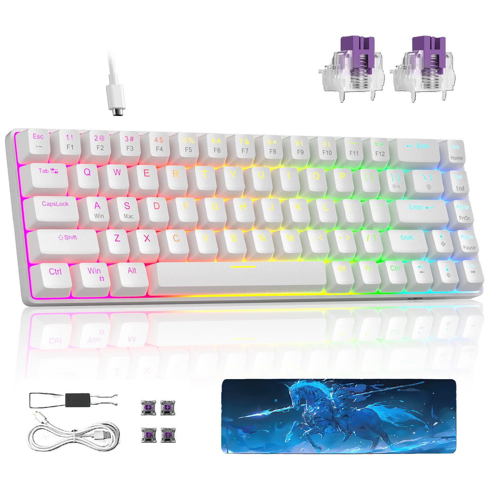 Novzep Mechanische Tastatur Keyboard RGB 68 Tasten Magnetisch Schaltern Gaming-Tastatur