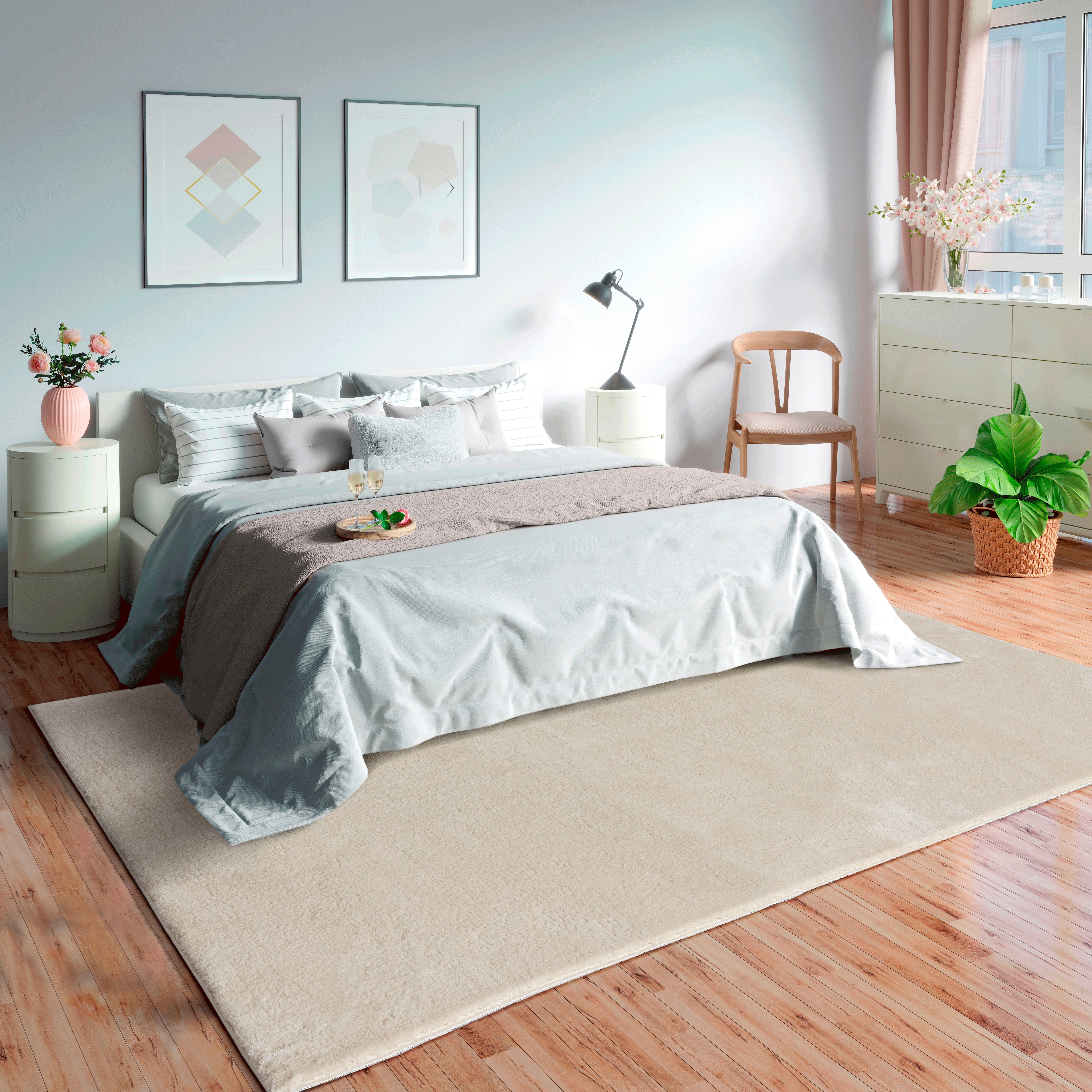 merinos Teppich Loft 37, Kunstfellteppich, rechteckig, Höhe: 16 mm, weich und kuschelig, Fell Haptik, Anti-Rutsch-Unterseite