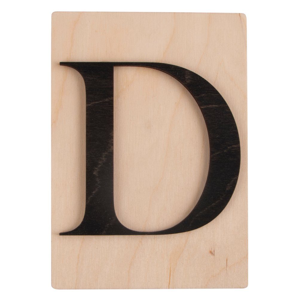 Rayher Deko-Buchstaben Holz Buchstabe FSC 10,5x14,8cm D schwarz