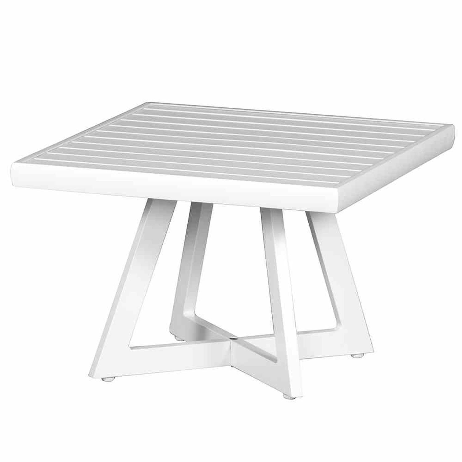Alexis 50x50 Tisch matt-weiß Gartentisch Lounge Tresentisch Aluminium Gartentisch Siena Garden