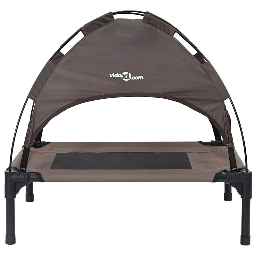 vidaXL Hundekorb 76 x 62 x 70,5 cm Erhöhtes Hundebett Braun Metall 76x62x70,5 cm