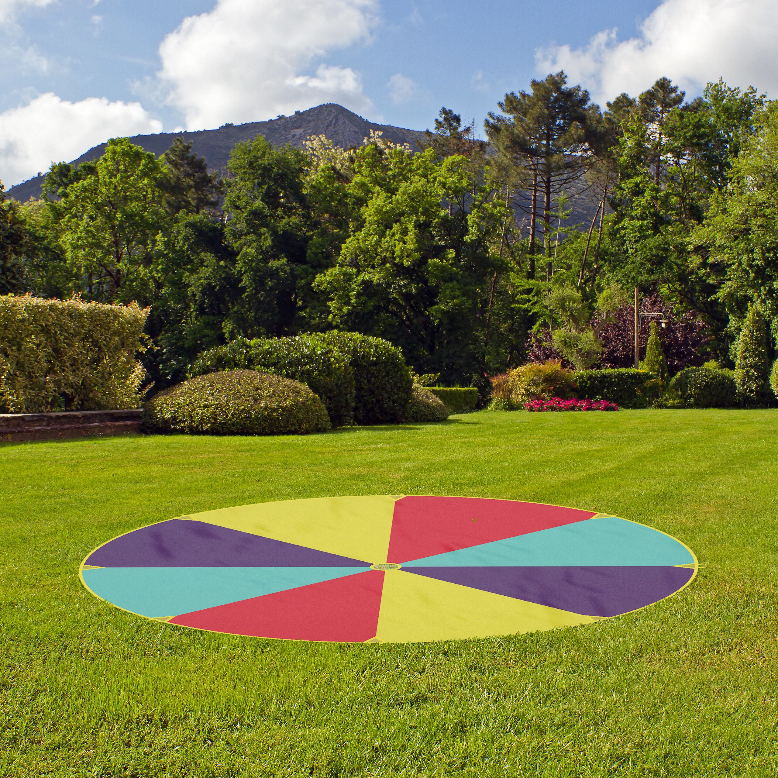relaxdays Spielzeug-Gartenset Schwungtuch Ø 350 cm, (1-tlg)